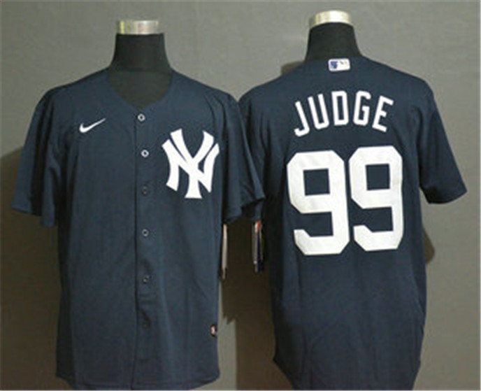 2020 New York Yankees #99 Aaron Judge Navy Blue White Number Stitched MLB Cool Base Nike Jersey