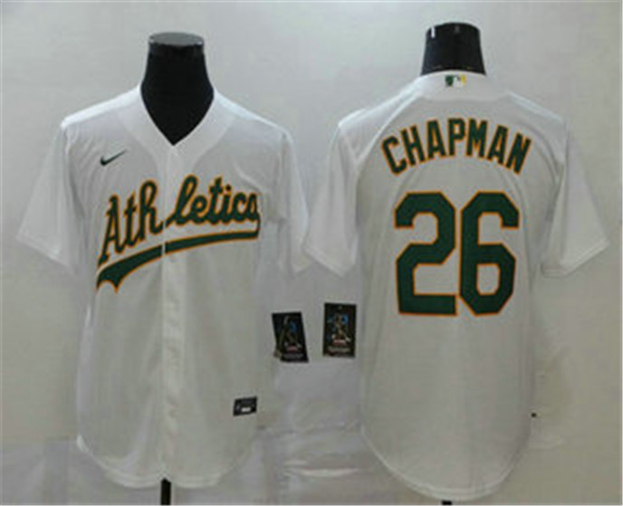 2020 Oakland Athletics #26 Matt Chapman White Stitched MLB Cool Base Nike Jersey