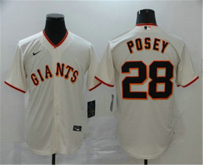 2020 San Francisco Giants #28 Buster Posey Cream Stitched MLB Cool Base Nike Jersey