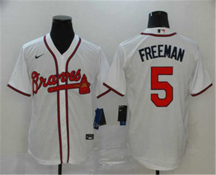 2020 Atlanta Braves #5 Freddie Freeman White Stitched MLB Cool Base Nike Jersey