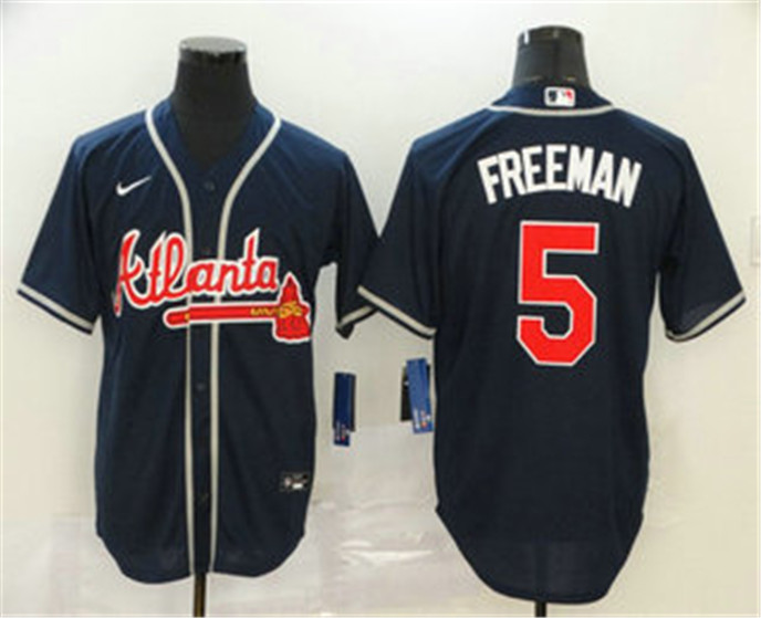 2020 Atlanta Braves #5 Freddie Freeman Navy Blue Stitched MLB Cool Base Nike Jersey