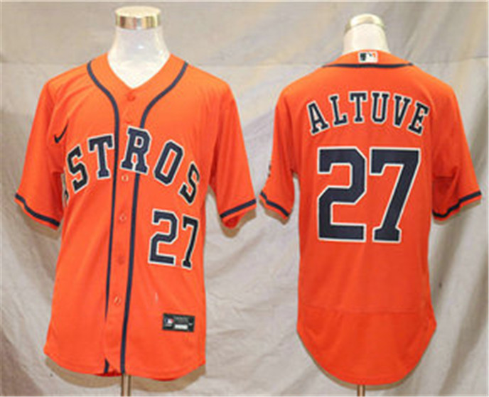 2020 Houston Astros #27 Jose Altuve Orange Stitched MLB Flex Base Nike Jersey