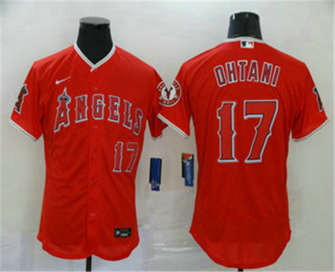 2020 Los Angeles Angels #17 Shohei Ohtani Red Stitched MLB Flex Base Nike Jersey