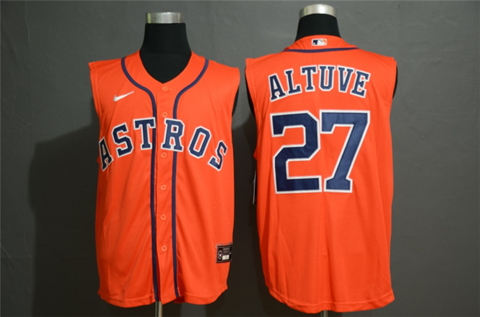 2020 Houston Astros #27 Jose Altuve Orange Cool and Refreshing Sleeveless Fan Stitched MLB Nike Jers