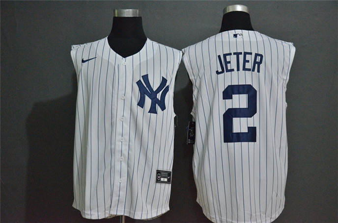 2020 New York Yankees #2 Derek Jeter White Cool and Refreshing Sleeveless Fan Stitched MLB Nike Jers