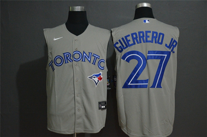 2020 Toronto Blue Jays #27 Vladimir Guerrero Jr. Grey Cool and Refreshing Sleeveless Fan Stitched ML