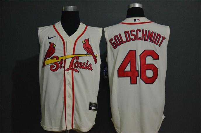 2020 St. Louis Cardinals #46 Paul Goldschmidt Cream Cool and Refreshing Sleeveless Fan Stitched MLB