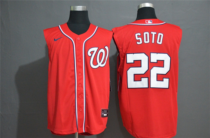 2020 Washington Nationals #22 Juan Soto Red Cool and Refreshing Sleeveless Fan Stitched MLB Nike Jer - Click Image to Close