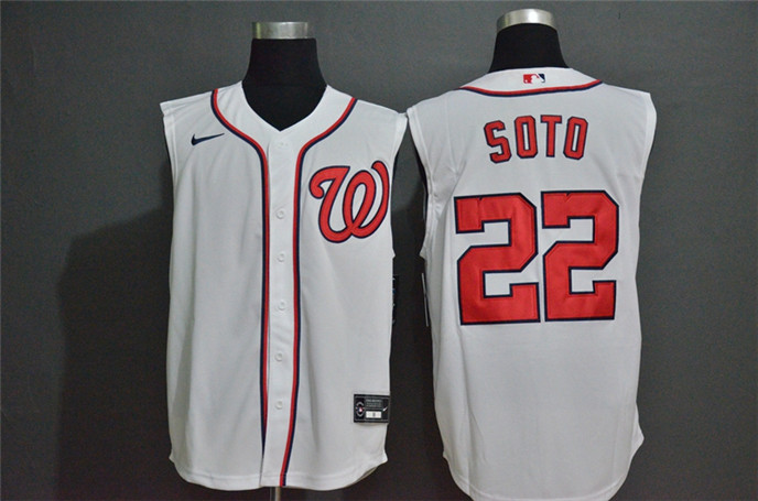 2020 Washington Nationals #22 Juan Soto White Cool and Refreshing Sleeveless Fan Stitched MLB Nike J
