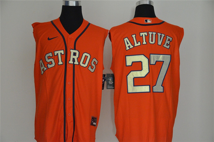 2020 Houston Astros #27 Jose Altuve Orange Gold Cool and Refreshing Sleeveless Fan Stitched MLB Nike
