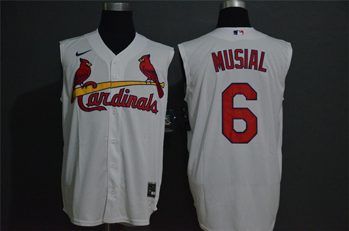 2020 St. Louis Cardinals #6 Stan Musial White Cool and Refreshing Sleeveless Fan Stitched MLB Nike J