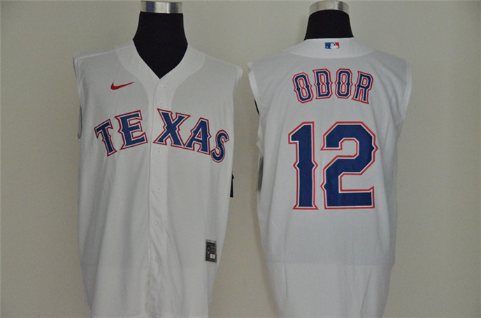 2020 Texas Rangers #12 Rougned Odor White Cool and Refreshing Sleeveless Fan Stitched MLB Nike Jerse - Click Image to Close