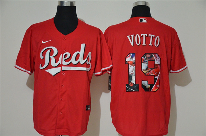 2020 Cincinnati Reds #19 Joey Votto Red Unforgettable Moment Stitched Fashion MLB Cool Base Nike Jer