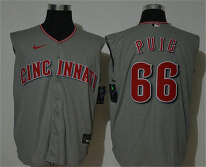 2020 Cincinnati Reds #66 Yasiel Puig Gray Cool and Refreshing Sleeveless Fan Stitched MLB Nike Jerse
