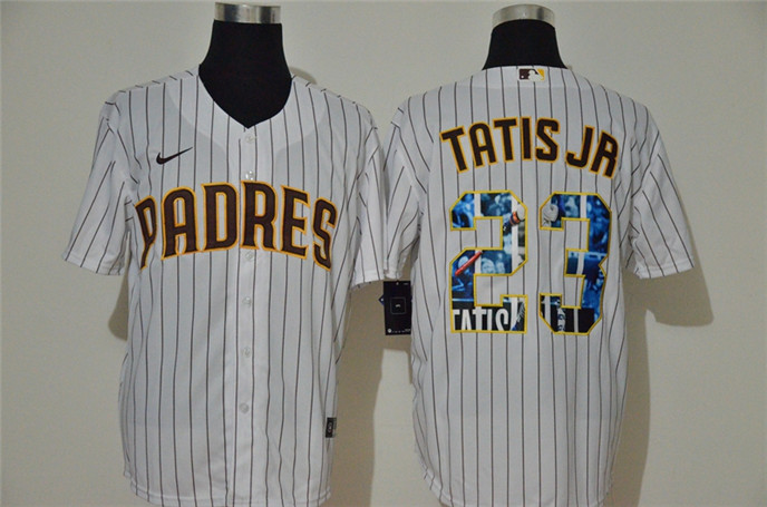 2020 San Diego Padres #23 Fernando Tatis Jr. White Unforgettable Moment Stitched Fashion MLB Cool Ba