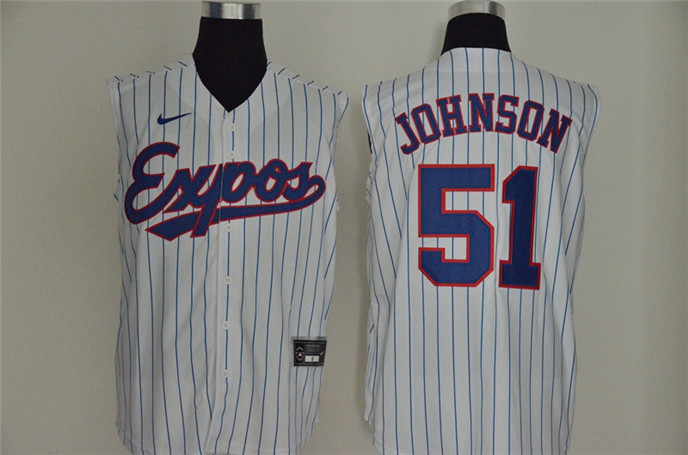 2020 Montreal Expos #51 Randy Johnson White Cooperstown Collection Cool and Refreshing Sleeveless Fa