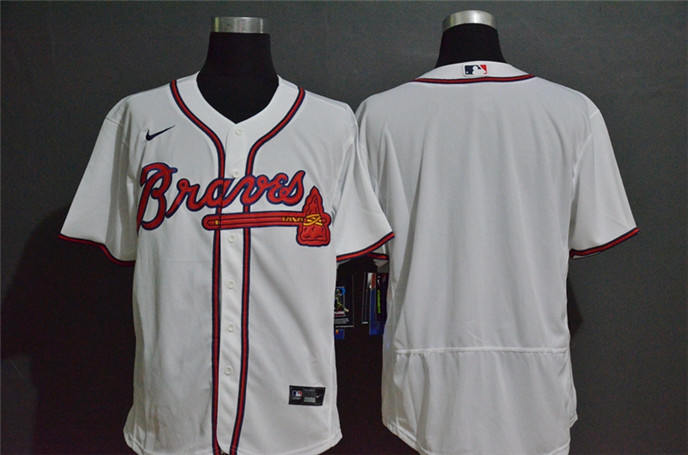 2020 Atlanta Braves Blank White Stitched MLB Flex Base Nike Jersey - Click Image to Close