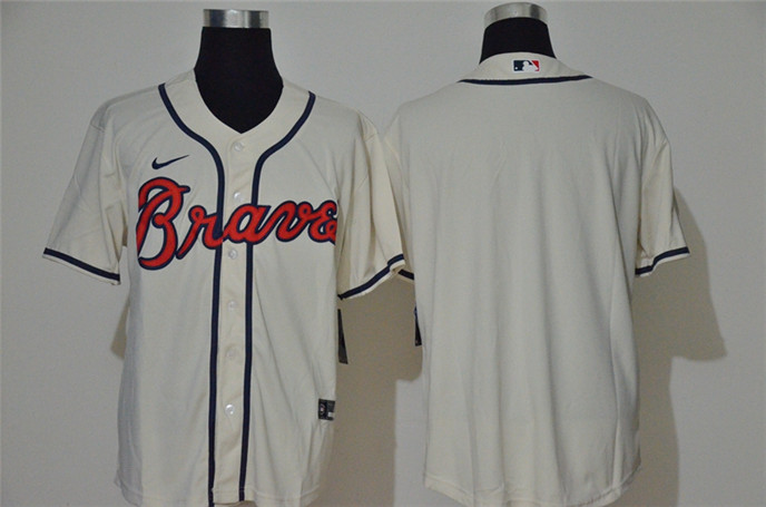 2020 Atlanta Braves Blank Cream Stitched MLB Cool Base Nike Jersey