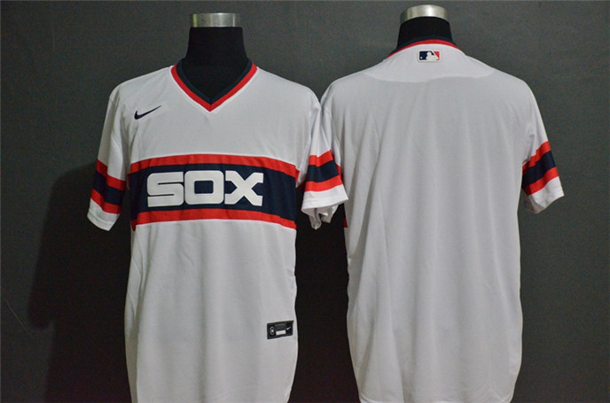 2020 Chicago White Sox Blank White Pullover Mitchell & Ness Throwback Stitched MLB Nike Jersey