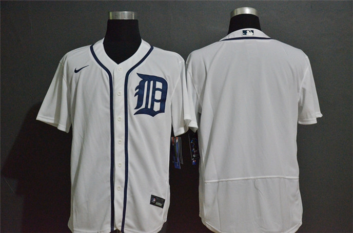 2020 Detroit Tigers Blank White Stitched MLB Flex Base Nike Jersey