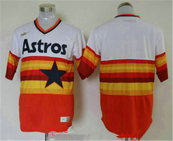 2020 Houston Astros Blank Orange Rainbow Cooperstown Stitched MLB Cool Base Nike Jersey