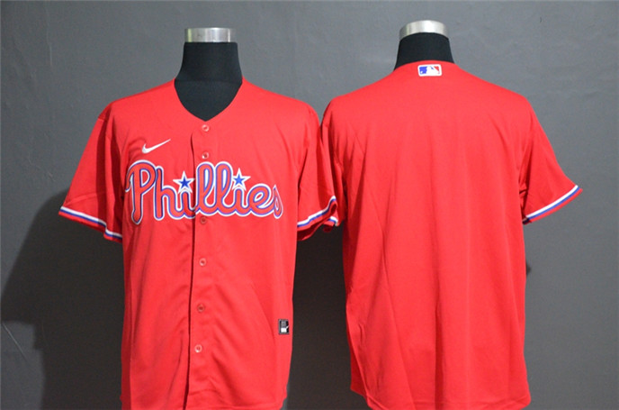 2020 Philadelphia Phillies Blank Red Stitched MLB Cool Base Nike Jersey - Click Image to Close