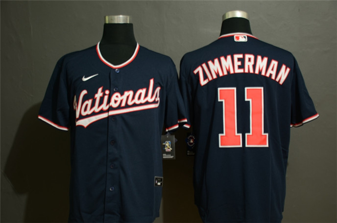 2020 Washington Nationals #11 Ryan Zimmerman Navy Blue Stitched MLB Cool Base Nike Jersey - Click Image to Close