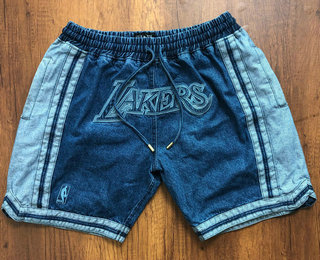 2020 Men's Los Angeles Lakers Light Blue Pockets Swingman Shorts - Click Image to Close