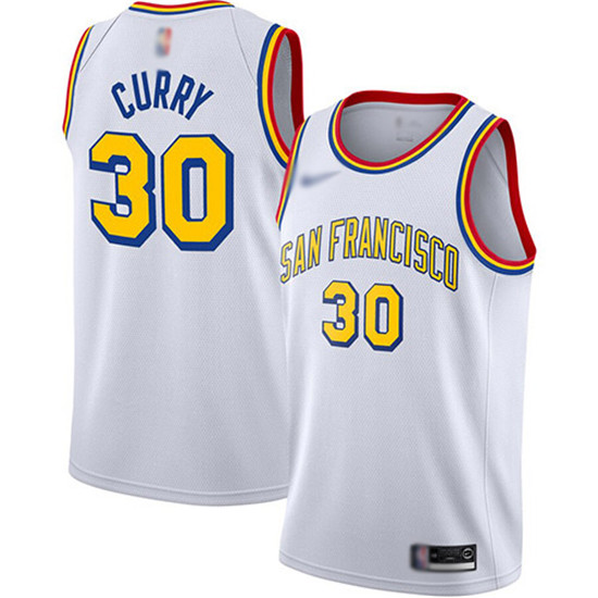 2020 Warriors #30 Stephen Curry White Basketball Swingman Hardwood San Francisco Classic Edition Jer