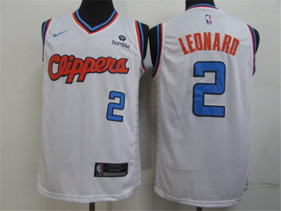 2020 Clippers 2 Kawhi Leonard White City Edition Nike Swingman Jerseys