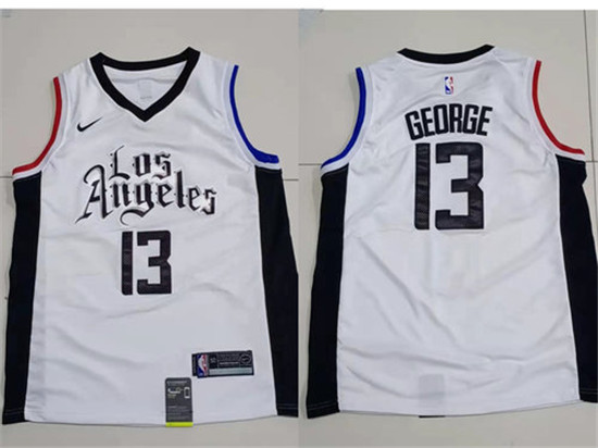 2020 Men's Los Angeles Clippers 13 Paul George White City Edition Nike Swingman Jersey
