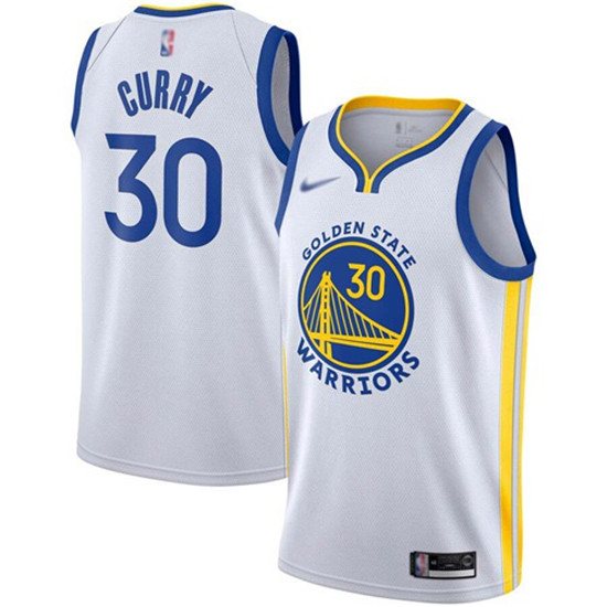 2020 Warriors #30 Stephen Curry White Basketball Swingman Association Edition 2019-Jersey