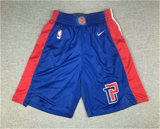 2020 Men's Detroit Pistons New Blue 2019 Nike Swingman Stitched Shorts