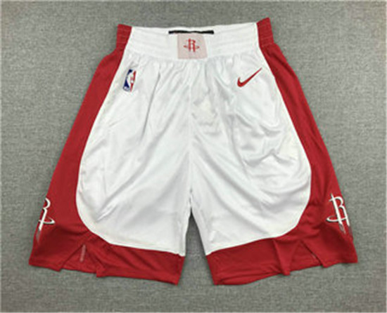 2020 Men's Houston Rockets New White 2019 Nike Swingman Stitched NBA Shorts - Click Image to Close