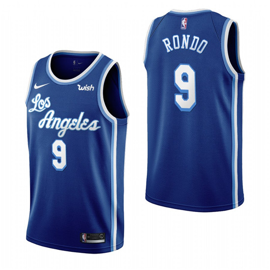 2020 Los Angeles Lakers #9 Rajon Rondo Blue 2019-20 Classic Edition Stitched NBA Jersey