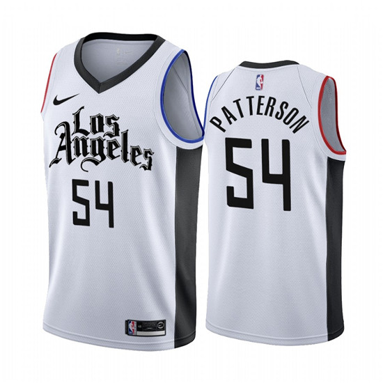 2020 Nike Clippers #54 Patrick Patterson 2019-20 White Los Angeles City Edition NBA Jersey