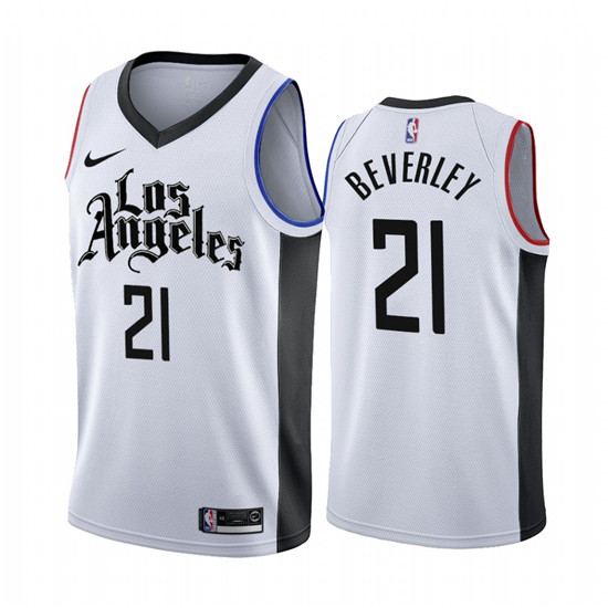 2020 Nike Clippers #21 Patrick Beverley 2019-20 White Los Angeles City Edition NBA Jersey - Click Image to Close