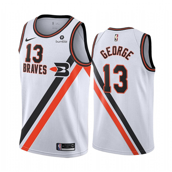 2020 Nike Clippers #13 Paul George White 2019-20 Classic Edition Stitched NBA Jersey - Click Image to Close