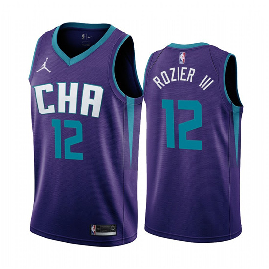 2020 Nike Hornets #12 Terry Rozier III Purple 2019-20 Statement Edition NBA Jersey