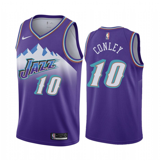 2020 Nike Jazz #10 Mike Conley Jr. Purple 2019-20 Hardwood Classic Edition Stitched NBA Jersey