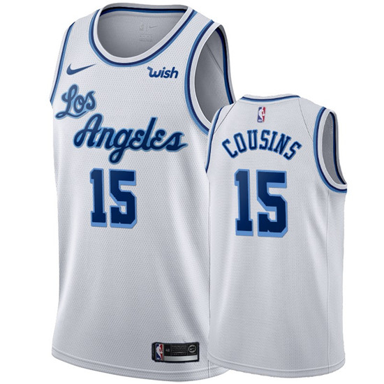 2020 Nike Lakers #15 Demarcus Cousins White 2019-20 Hardwood Classic Edition Stitched NBA Jersey