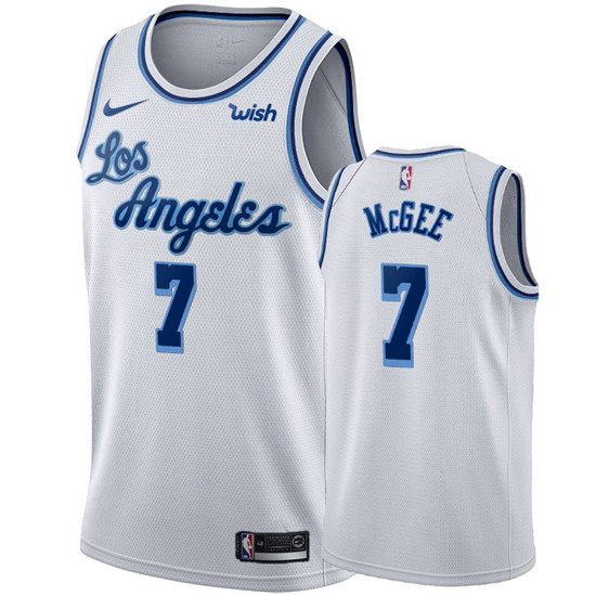 2020 Nike Lakers #7 Javale Mcgee White 2019-20 Hardwood Classic Edition Stitched NBA Jersey