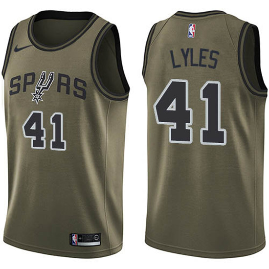 2020 Nike Spurs #41 Trey Lyles Green NBA Swingman Salute to Service Jersey