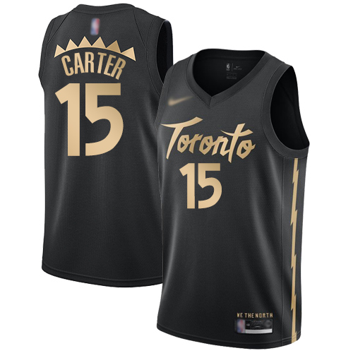 2020 Raptors #15 Vince Carter Black Basketball Swingman City Edition 2019-20 Jersey