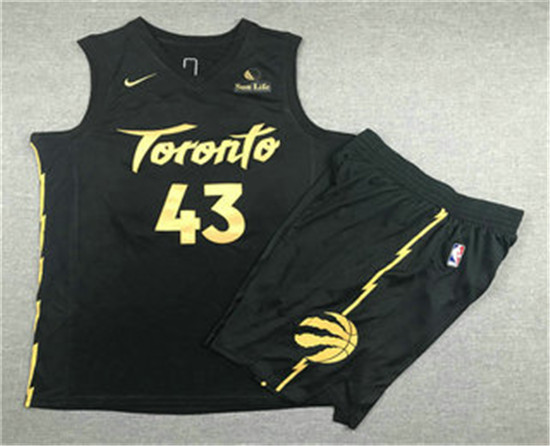 2020 Men's Toronto Raptors #43 Pascal Siakam Black Nike City Edition Swingman Jersey With Shorts