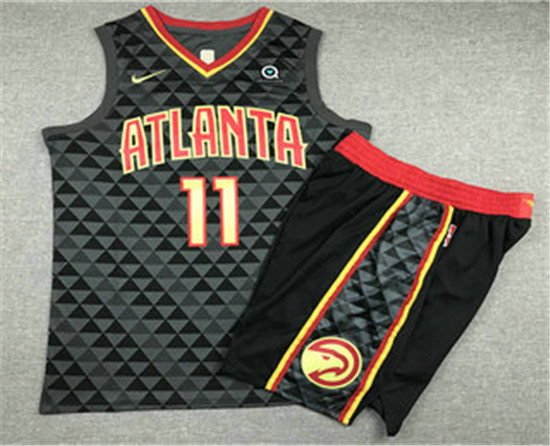 2020 Men's Atlanta Hawks #11 Trae Young Black 2018 Nike Swingman Stitched NBA Jersey With Shorts