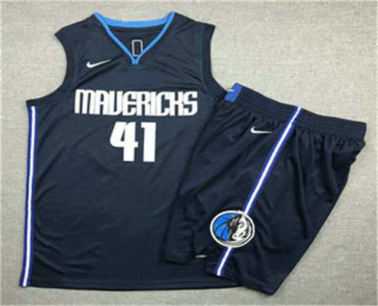 2020 Men's Dallas Mavericks #41 Dirk Nowitzki NEW Navy Blue NBA Swingman Stitched NBA Jersey With Sh