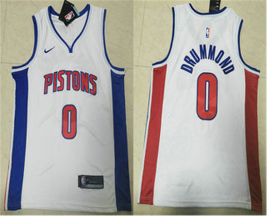 2020 Men's Detroit Pistons #0 Andre Drummond White 2019 Nike Swingman Stitched NBA Jersey - Click Image to Close