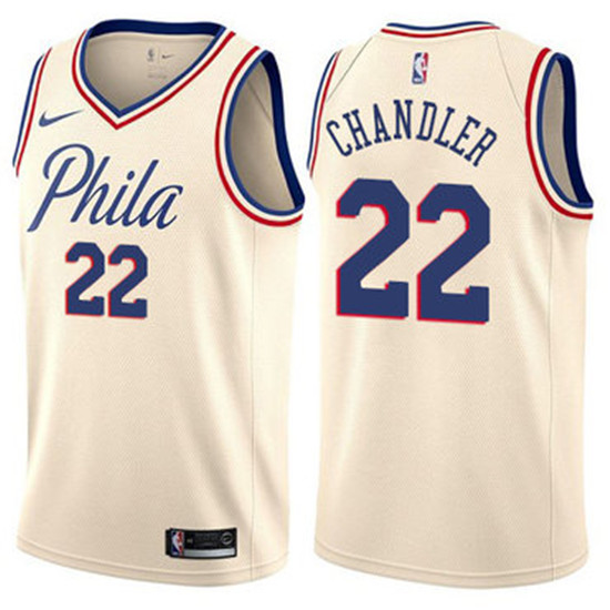 2020 Men's Philadelphia 76ers #22 Wilson Chandler Swingman Cream Basketball City Edition Jersey