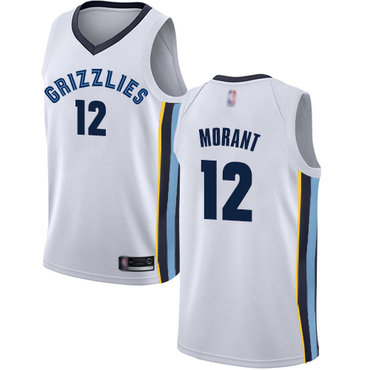 2020 Grizzlies #12 Ja Morant White Basketball Swingman Association Edition Jersey